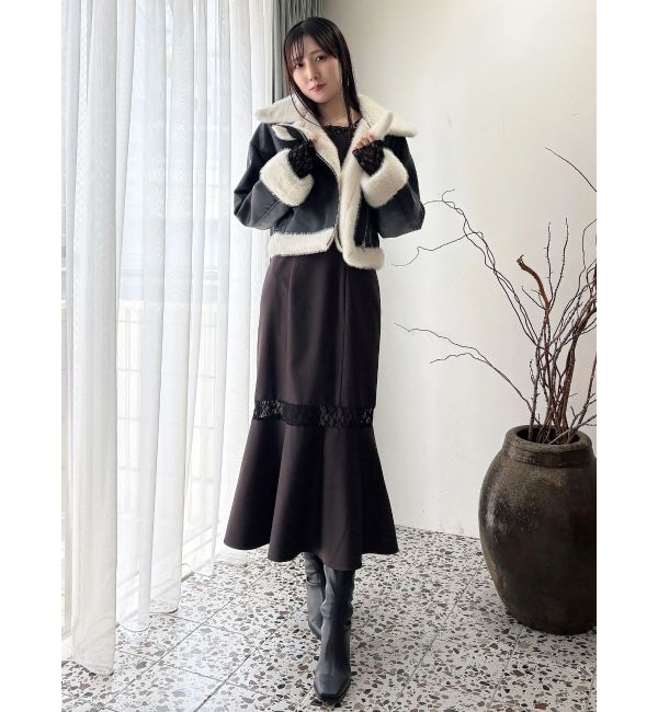 MERCURYDUO「フェイクレザームートンボンバージャケット」|その他|