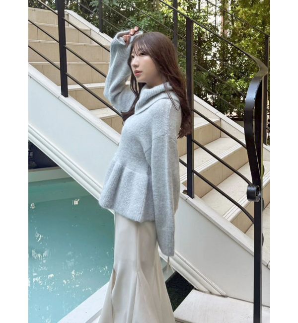 MERCURYDUO「【WEB限定カラーあり】オフタートルペプラムニット」|ニット・セーター|