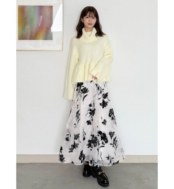 MERCURYDUO「【WEB限定カラーあり】オフタートルペプラムニット」|ニット・セーター|