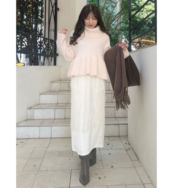 MERCURYDUO「【WEB限定カラーあり】オフタートルペプラムニット」|ニット・セーター|