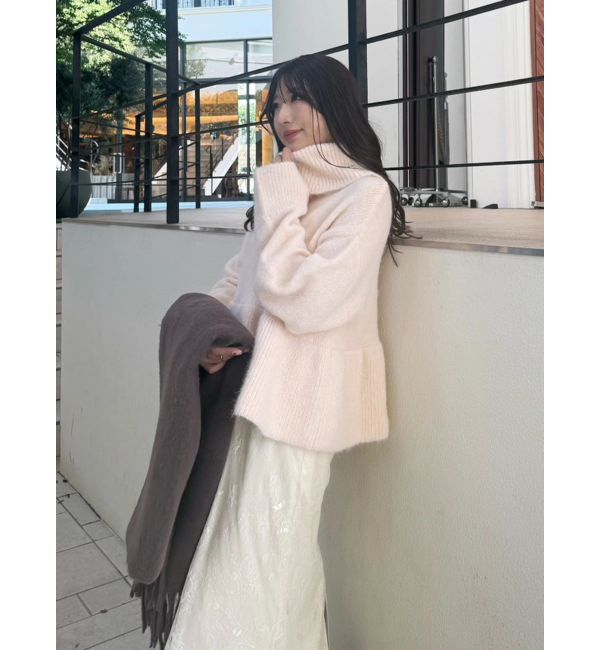 MERCURYDUO「【WEB限定カラーあり】オフタートルペプラムニット」|ニット・セーター|