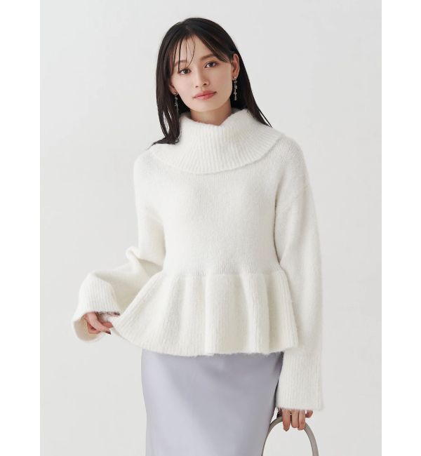 MERCURYDUO「【WEB限定カラーあり】オフタートルペプラムニット」|ニット・セーター|