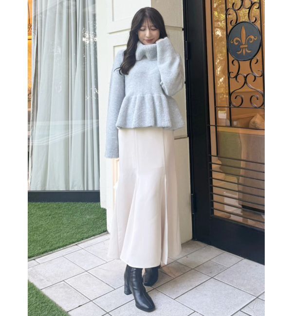 MERCURYDUO「【WEB限定カラーあり】オフタートルペプラムニット」|ニット・セーター|