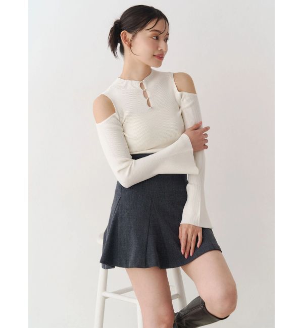 MERCURYDUO「前後2WAY金ボタンアメスリニット」|ニット・セーター|オフホワイト