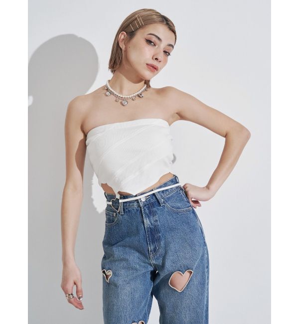 EVRIS「ハートモチーフコルセットトップス」|チューブトップ|