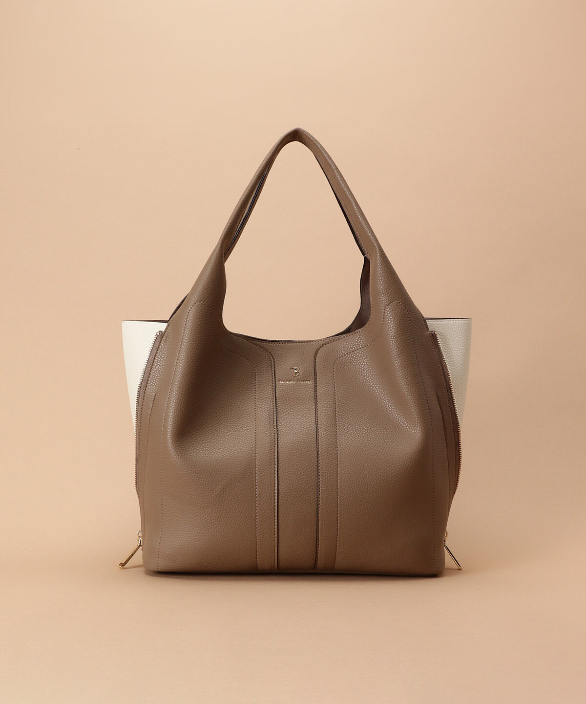 Samantha Thavasa「サイドファスナー トートバッグ 大サイズ」|トートバッグ|グレージュ