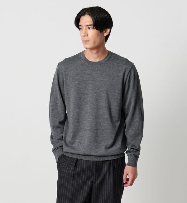 UNITED ARROWS「ハイゲージ クルーネックニット」|ニット・セーター|MD.GRAY