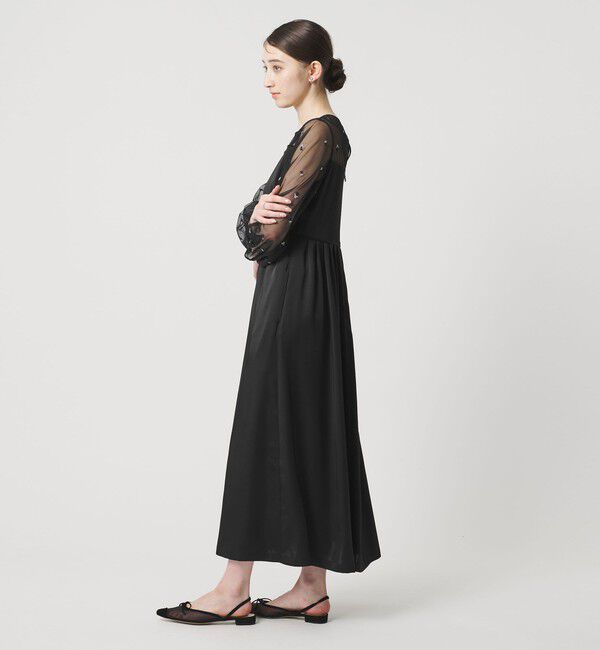 UNITED ARROWS「チュール エンブロイダリー コンビ ワンピース」|ワンピース|