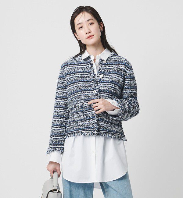 UNITED ARROWS「カラーミックス ツイードライク カーディガン」|カーディガン|