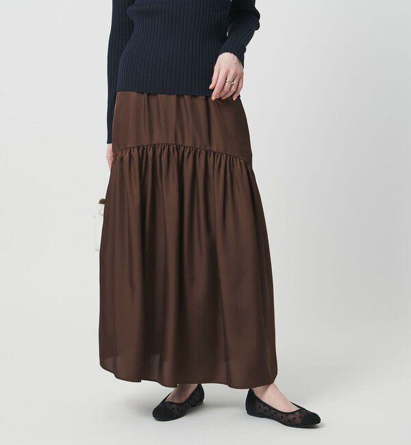 UNITED ARROWS「シルクライク ティアード スカート」|スカート|
