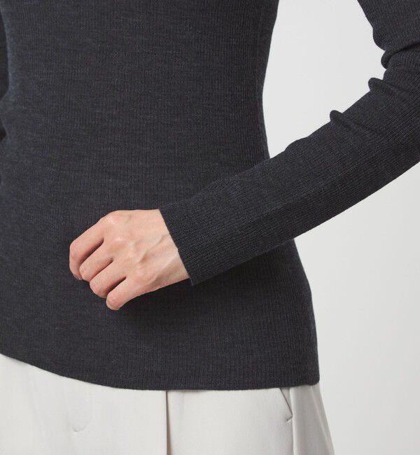 UNITED ARROWS green label relaxing「ウール シアー リブ クルーネック ニット ウォッシャブル」|ニット・セーター|