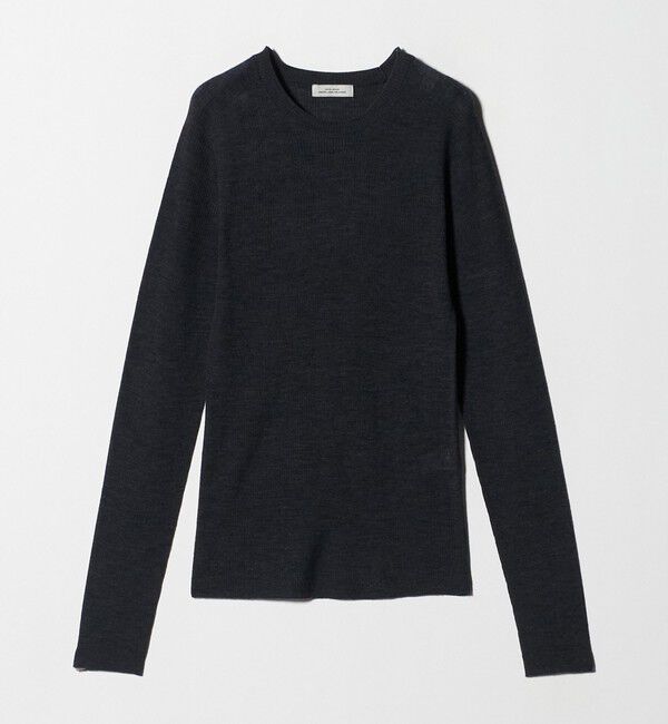 UNITED ARROWS green label relaxing「ウール シアー リブ クルーネック ニット ウォッシャブル」|ニット・セーター|