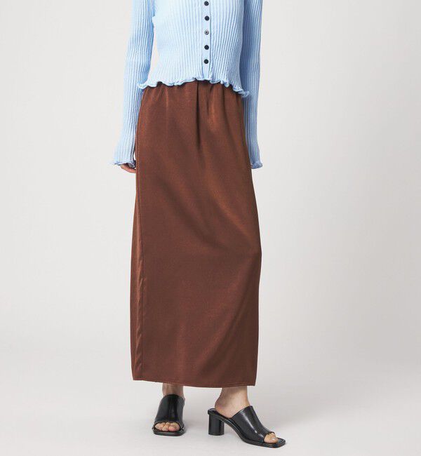 EMMEL REFINES「＜EMMEL REFINES＞EM ワッシャーVTG イージーサテンスカート」|スカート|MD.BROWN