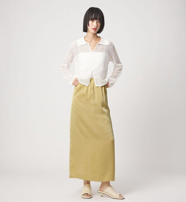 EMMEL REFINES「＜EMMEL REFINES＞EM ワッシャーVTG イージーサテンスカート」|スカート|YELLOW