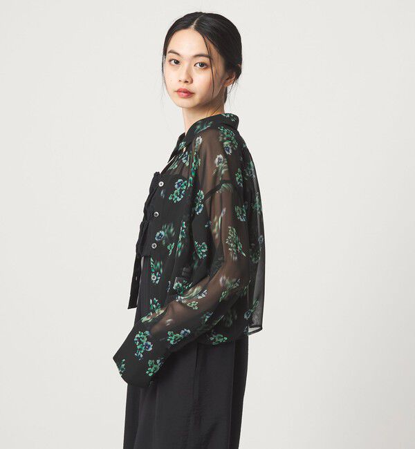 EMMEL REFINES「＜EMMEL REFINES＞EM フラワープリント シアー シャツ」|シャツ・ブラウス|