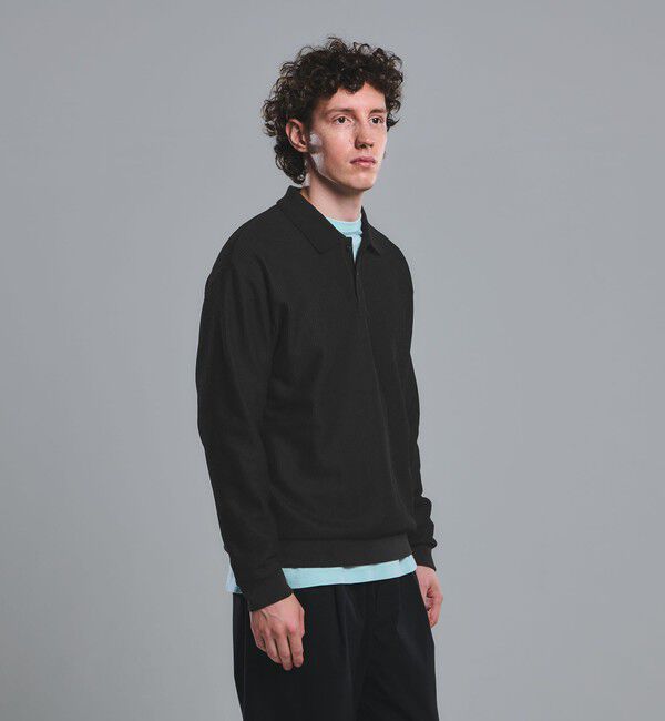 UNITED ARROWS green label relaxing「クリア ラッセル 長袖 ポロシャツ」|ポロシャツ|BLACK