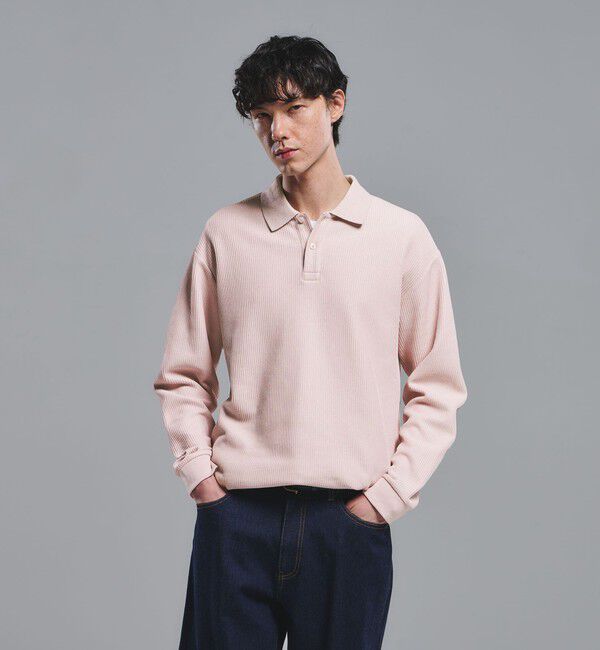 UNITED ARROWS green label relaxing「クリア ラッセル 長袖 ポロシャツ」|ポロシャツ|LT.PINK
