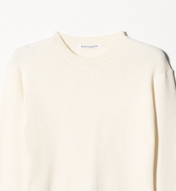 BEAUTY&YOUTH UNITED ARROWS「コットンブレンド リブライン ニットプルオーバー ウォッシャブル」|ニット・セーター|