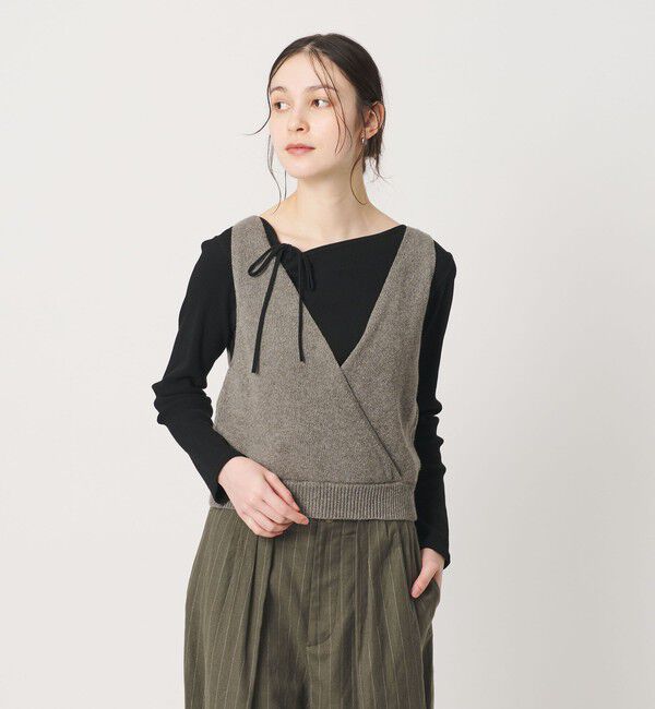 BEAUTY&YOUTH UNITED ARROWS「コットン麻ブレンド カシュクール 2WAYニットベスト  ウォッシャブル」|ベスト・ジレ|