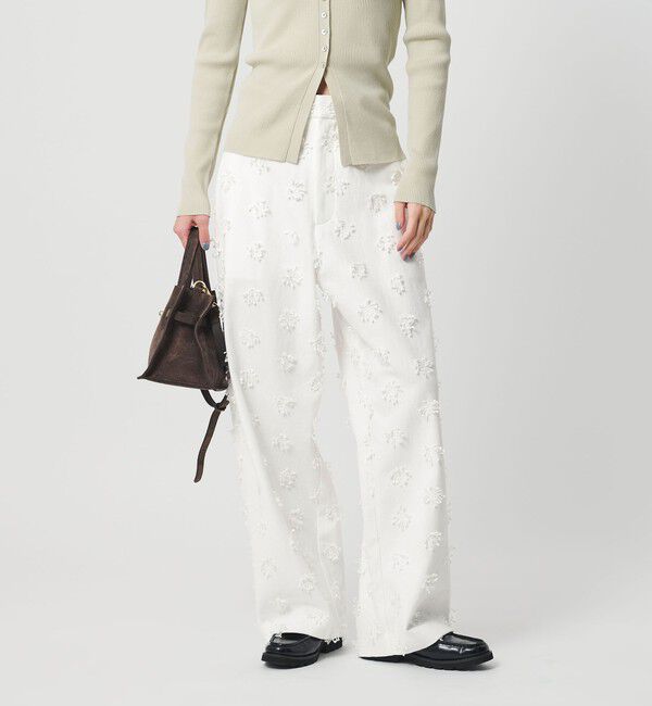 BEAUTY&YOUTH UNITED ARROWS「コットン エンブロイダリー パンツ」|チノ|WHITE