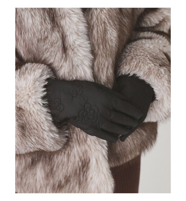 Ray BEAMS 「【別注】Casselini / フラワーキルト グローブ」|手袋|BLACK