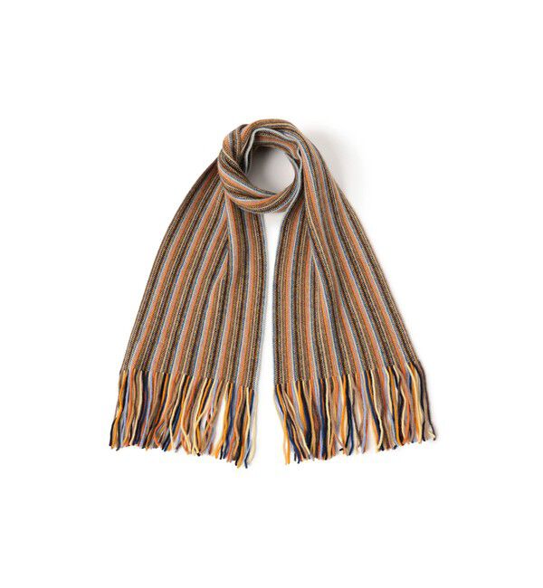 BEAMS「【別注】ROBERT MACKIE / Multi Stripe Muffler」|マフラー|ORANGE