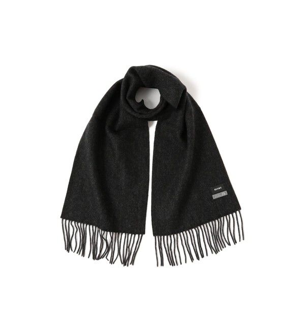 BEAMS「ヘリンボーン リバーシブル マフラー」|マフラー|BLACK