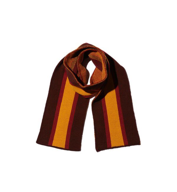 BEAMS PLUS「School Scarf Jacquard Stripe」|マフラー|BROWN