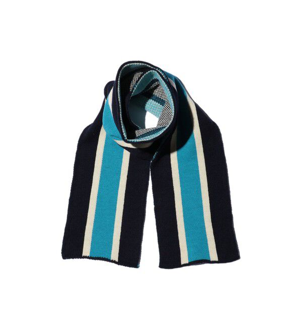 BEAMS PLUS「School Scarf Jacquard Stripe」|マフラー|NAVY