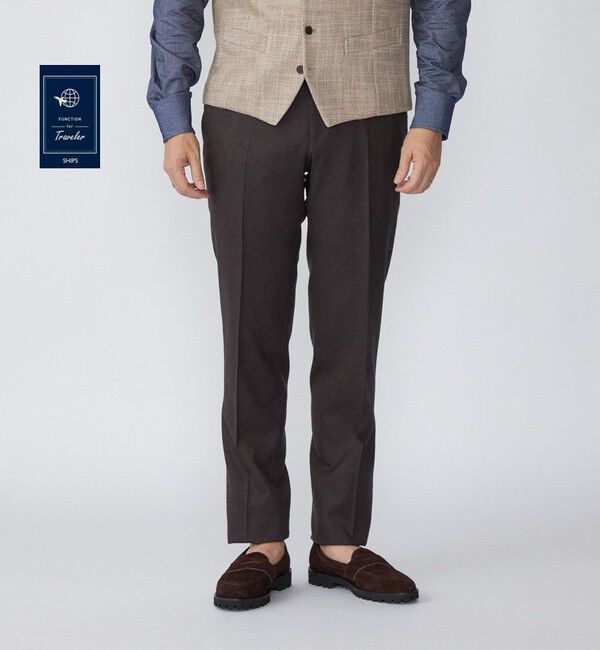 SHIPS「SHIPS:<手洗い可能> ライト サキソニー スラックス」|その他|ブラウン