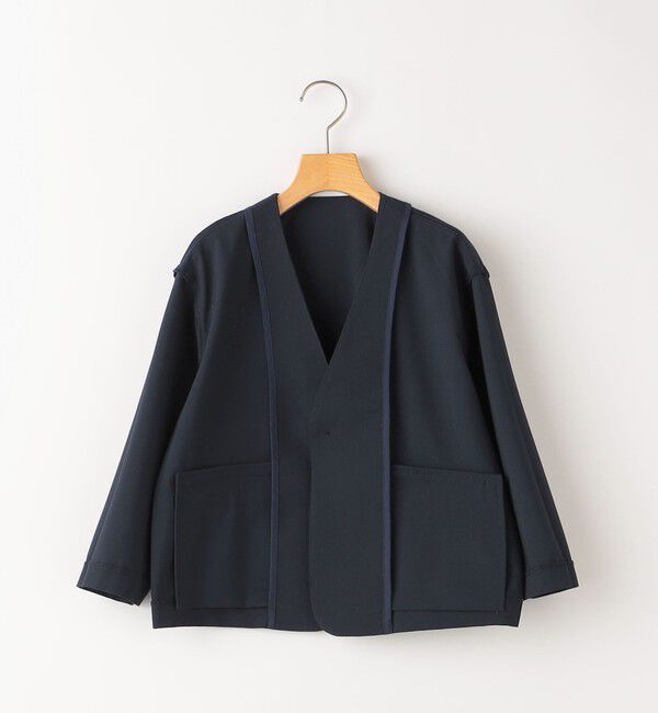 SHIPS KIDS「SHIPS KIDS:100～130cm /〈多機能〉ネイビー ノーラペル ジャケット」|ノーカラージャケット|