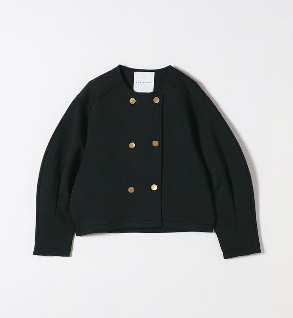 quaranciel「quaranciel:〈洗濯機可能〉ダブルジャージー ノーカラー コンパクト ジャケット」|ノーカラージャケット|