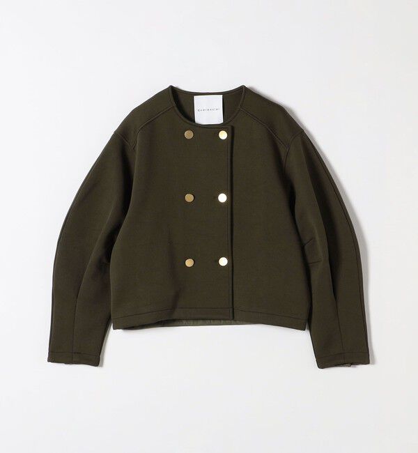 quaranciel「quaranciel:〈洗濯機可能〉ダブルジャージー ノーカラー コンパクト ジャケット」|ノーカラージャケット|