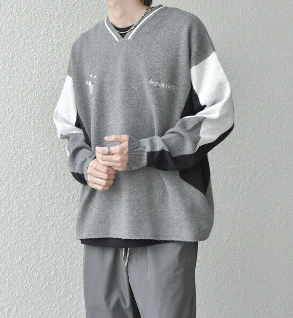 SHIPS any「SHIPS any: 〈手洗い可能〉ダブルジャガード ゲームシャツ ニット◇」|ニット・セーター|ダークグレー