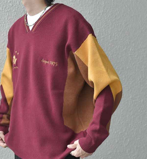 SHIPS any「SHIPS any: 〈手洗い可能〉ダブルジャガード ゲームシャツ ニット◇」|ニット・セーター|ワイン