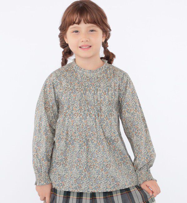 SHIPS KIDS「SHIPS KIDS:100～130cm / リバティ 長袖 ブラウス」|シャツ・ブラウス|ベージュ系