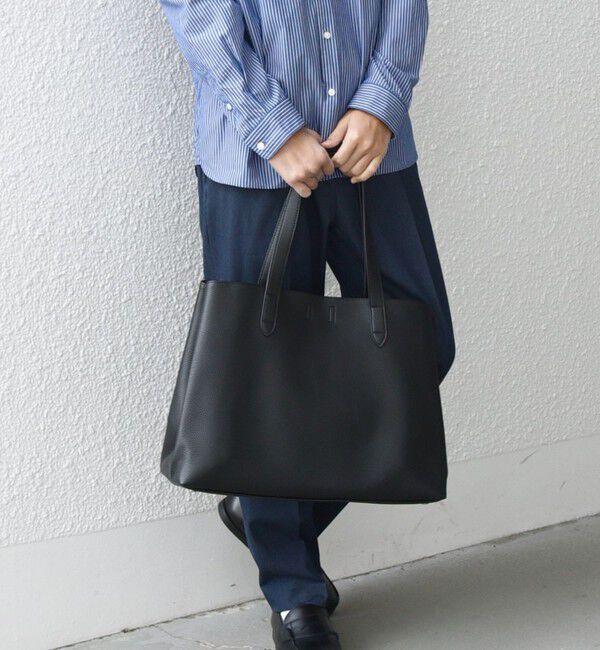 SHIPS any「SHIPS any: スプリット レザー トートバッグ (クラッチバッグ付き) 25AW◇」|トートバッグ|