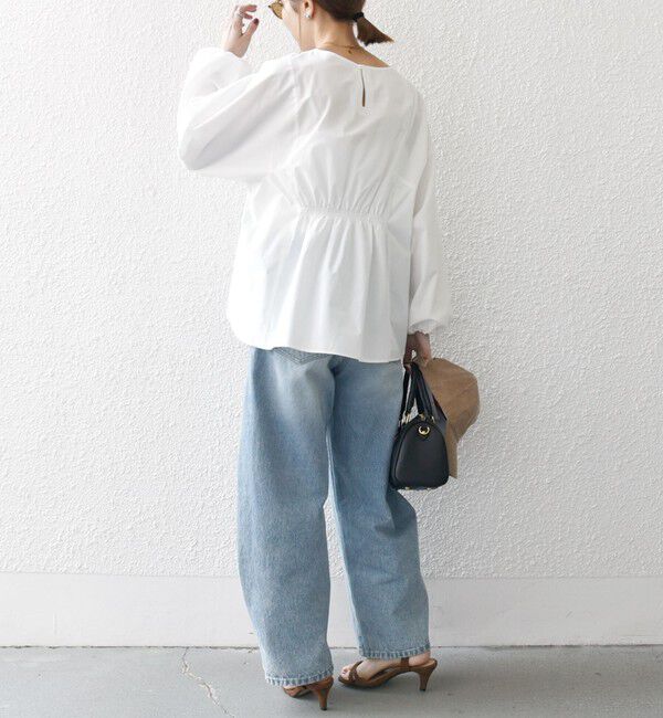 SHIPS any「SHIPS any:〈洗濯機可能〉REPREVE ギャザー パフシャツ ブラウス」|シャツ・ブラウス|