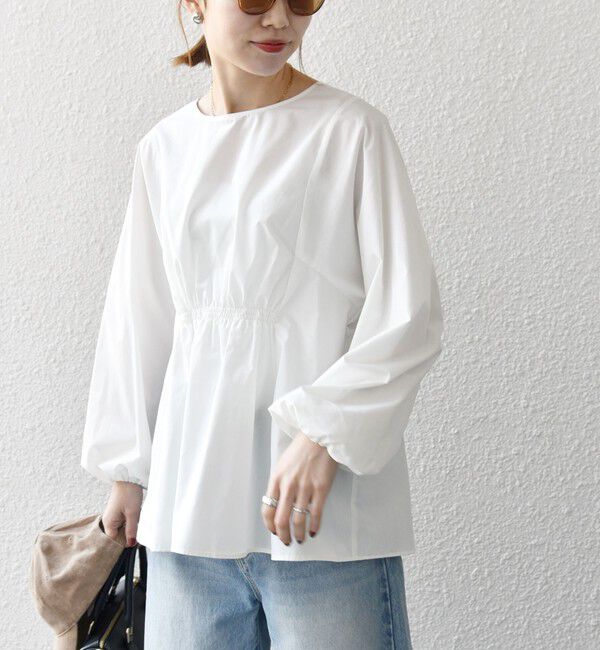 SHIPS any「SHIPS any:〈洗濯機可能〉REPREVE ギャザー パフシャツ ブラウス」|シャツ・ブラウス|