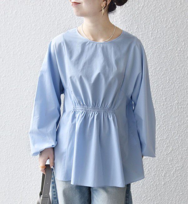 SHIPS any「SHIPS any:〈洗濯機可能〉REPREVE ギャザー パフシャツ ブラウス」|シャツ・ブラウス|