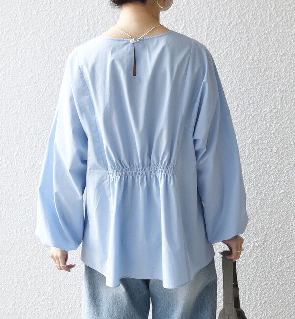 SHIPS any「SHIPS any:〈洗濯機可能〉REPREVE ギャザー パフシャツ ブラウス」|シャツ・ブラウス|