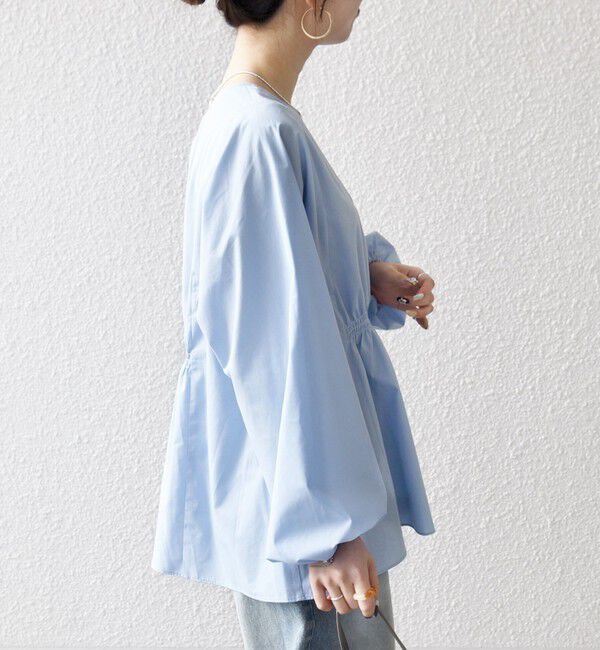 SHIPS any「SHIPS any:〈洗濯機可能〉REPREVE ギャザー パフシャツ ブラウス」|シャツ・ブラウス|