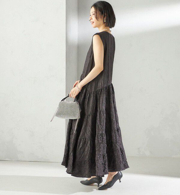 SHIPS for women「TORRAZZO DONNA:〈手洗い可能〉ティアード ノースリーブ ワンピース」|ワンピース|