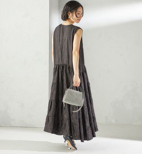 SHIPS for women「TORRAZZO DONNA:〈手洗い可能〉ティアード ノースリーブ ワンピース」|ワンピース|