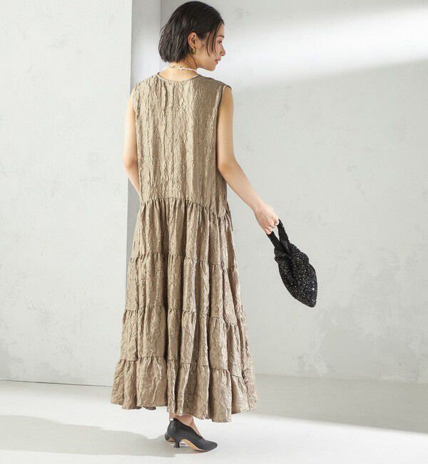 SHIPS for women「TORRAZZO DONNA:〈手洗い可能〉ティアード ノースリーブ ワンピース」|ワンピース|