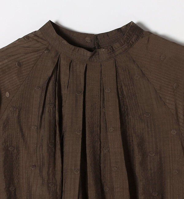 SHIPS any「【WEB限定】SHIPS any:〈手洗い可能〉シアー ドット スタンドカラー パフ ギャザー ブラウス」|シャツ・ブラウス|