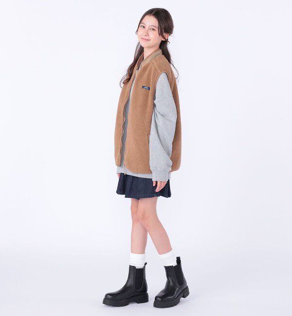 SHIPS KIDS「SHIPS KIDS:140～160cm/〈洗濯機可能〉ボア リバーシブル ベスト」|ダウンベスト・ベスト|