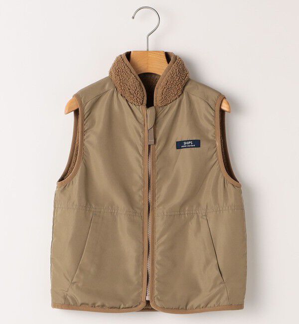 SHIPS KIDS「SHIPS KIDS:140～160cm/〈洗濯機可能〉ボア リバーシブル ベスト」|ダウンベスト・ベスト|