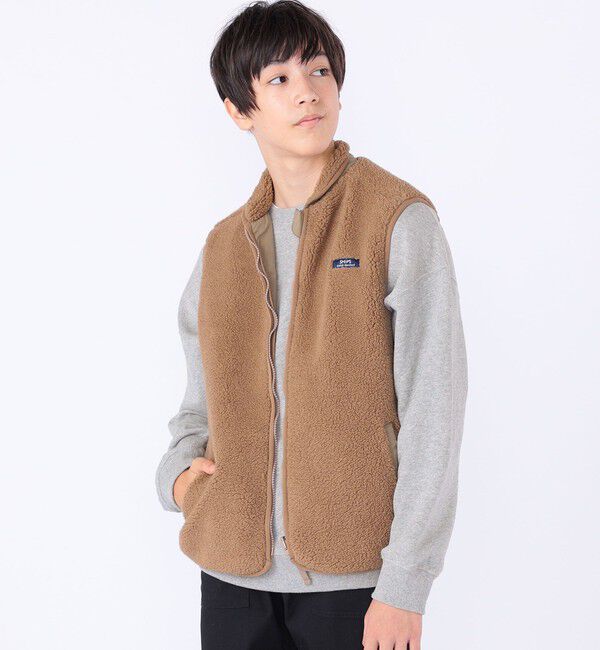 SHIPS KIDS「SHIPS KIDS:140～160cm/〈洗濯機可能〉ボア リバーシブル ベスト」|ダウンベスト・ベスト|