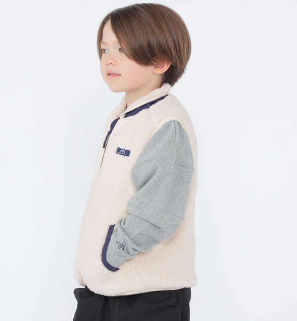 SHIPS KIDS「SHIPS KIDS:100～130cm/〈洗濯機可能〉ボア リバーシブル ベスト」|ダウンベスト・ベスト|